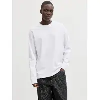 Jack & Jones Jjebarron Tee Ls O-Neck Sn - White - XS
