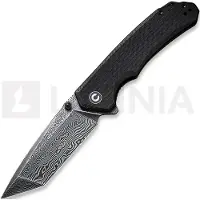CIVIVI Brazen C2023DS-1 Damascus Droppoint, Black Coarse Micarta pocket knife