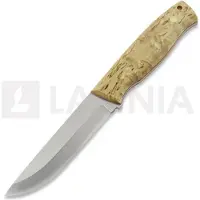 Brisa Trooper 115 puukko, scandi, stab. curly birch, firesteel