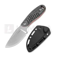 Kizer Cutlery Hare 1077A2 Stonewashed Nitro-V, Black Micarta/Orange G10 fixed knife, Azo design