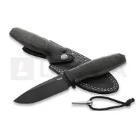 Lionsteel Acha - Black Burlap - Black blade veitsi