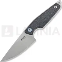 MKM Knives MKM Makro 1 Droppoint, Stonewashed Carbon fibre fixed knife, Jesper Voxnaes design