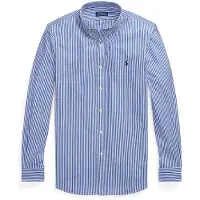 Ralph Lauren for man. 710928254008 Slim fit blue stretch poplin shirt (S), Casual, Cotton, Classic, Long sleeve