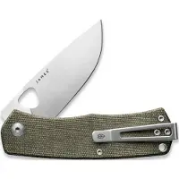 The James Brand The Folsom - OD Green / Stainless / Micarta / Straight kääntöveitsi