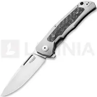 Lionsteel Q4ttro, Satin MagnaCut, Grey Titanium Carbon Fiber Inlay, pocket knife, Michele Pensato design