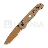 CRKT M16 Crossbar Lock Tanto Veff Serrations M16-14XD Desert Tan EDP D2, Desert Tan GRN, pocket knife, Kit Carson design