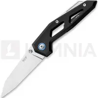 MKM-Maniago Knife Makers Edge Liner kääntöveitsi, Black anodized aluminum