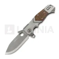 Andre de Villiers Trailboss Wave Tab kääntöveitsi, Blasted & Handmade Rag Micarta