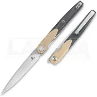 Bestechman Lanza - Satin + Stonewash - G10 kääntöveitsi, khaki, musta