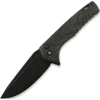 Tekto Knives F3 Charlie Button Lock G10 Damascus kääntöveitsi