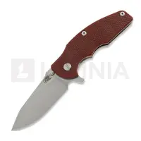 Hinderer Jurassic Magnacut Slicer Flat Grind kääntöveitsi, Stonewash, Red