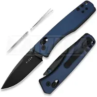 Kizer Cutlery Aegis AEB-L kääntöveitsi, Blue Aluminum, Black DLC