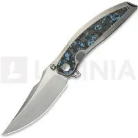 We Knife Quinseris WE23093-4 Satin, Polished Bead Blasted Titanium Arctic Storm Fat Carbon Inlay, pocket knife