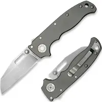 Demko Knives AD20.5 Shark-Lock CPM 20CV Shark Foot AD205-20CV-TI-SF Smooth Titanium, pocket knife