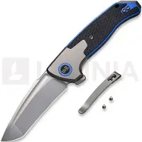 We Knife Press Check Framelock Blue