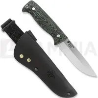 Peltonen Knives M07 Full Tang, vihreä micarta, musta nahkatuppi