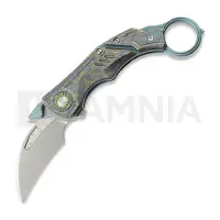 Critical Strike Predator - Beadblast - Titanium kääntöveitsi, vihreä