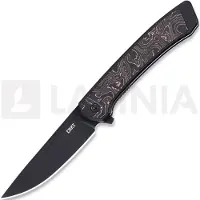 CRKT Q Compact 7077CF Black DLC CPM S35VN, Black DLC Aluminum, Carbon Fiber Inlay pocket knife, Richard Rogers design