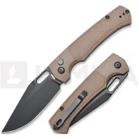 Artisan Cutlery Revel 1867P-BBN, Black PVD AR-RPM9, Brown FRN pocket knife, Ray Laconico design