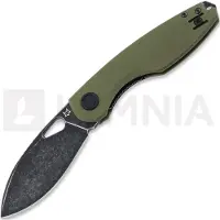 Fox knives Chilin FX-530-ALOD, PTFE Black Stonewashed N690, OD Green Aluminum pocket knife, Jesper Voxnaes design