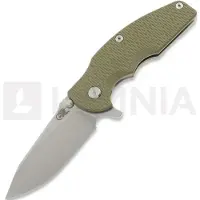 Hinderer Jurassic Magnacut Slicer Flat Grind kääntöveitsi, Stonewash, OD Green