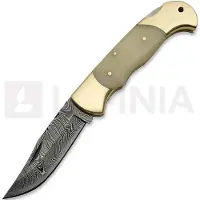 Damascus Lockback Bone kääntöveitsi