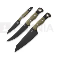 Benchmade 3 Piece Kitchen Knife Set OD Green G10 keittiöveitsisetti
