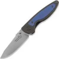 Puppy K&T Bunny kääntöveitsi, TC4 handle with blue titanium inlay, hand rubbed blade