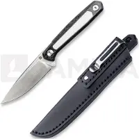 RealSteel Dex Apex veitsi, Carbon Fiber & White G-10, Satin