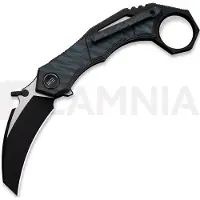 We Knife Tayra kääntöveitsi, Tiger Stripe & Black Ti, Black SW & Satin