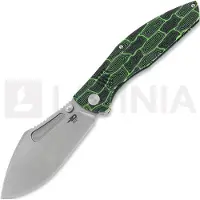 Bestech Lockness - Stonewash - G10 kääntöveitsi, musta, vihreä
