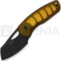 Kizer Cutlery Hornet 14C28N veitsi, Amber PEI, Black PVD & Stonewash