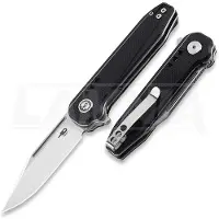 Bestech Syntax - Satin + Stonewash - G10 kääntöveitsi, musta