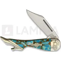 Rough Ryder Leg Knife Amber Turquoise kääntöveitsi