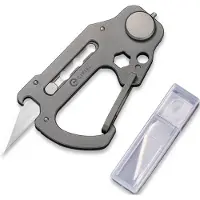 CIVIVI Polymorph Titanium Carabiner Keychain Multi-Tool, harmaa