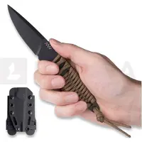 ANV Knives P100 Sleipner Cerakote, Coyote Paracord, P100-040, Black Kydex Sheath, neck knife