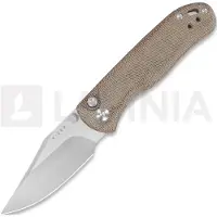 Kizer Cutlery Drop Bear 2 Button Lock kääntöveitsi, Brown Micarta, Satin