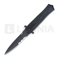 CRKT Xolotl Fixed Veff Serrations 2263 Black Powder Coat SK-5, Black G10, dagger, Michael R. Rodriguez design
