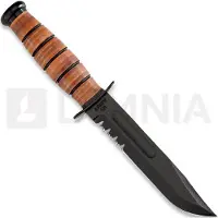 Ka-Bar U.S. Army Knife 5019 partially serrated, FRN sheath, survival knife