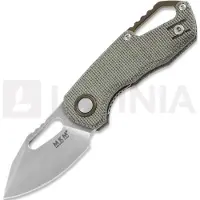 MKM Knives Isonzo M390 Clip Point kääntöveitsi, green canvas micarta