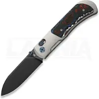 Kizer Cutlery Tycho M390 Drop Point kääntöveitsi, Gray Ti & Fat Carbon, Black DLC