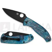 Spyderco Tenacious Blue Titanium Disarray D2 kääntöveitsi, musta