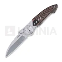 CRKT Walker Blade Lock 4200 Satin 14C28N, Stainless Steel, Black Brown G10 Overlay pocket knife, Michael Walker design