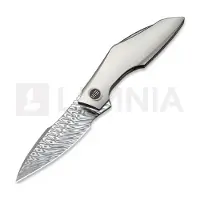 We Knife Krait Snake Damasteel kääntöveitsi, Gray Titanium