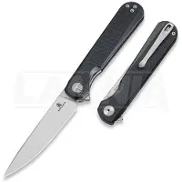 Bestechman Flick - Satin + Stonewash - G10 kääntöveitsi, musta