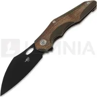 Bestech Nogard - Blackwash - Natural Canvas Micarta kääntöveitsi, bronzed