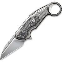 We Knife Yardbird, Polished BB Ti/Aluminum Foil CF, Satin