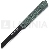 CRKT Zephyr 3850G Black Titanium Nitride 14C28N, Green White G10, pocket knife, Matthew Lerch design