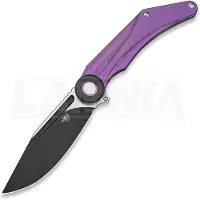 Bestech Seraph - Blackwash + Satin - Titanium kääntöveitsi, purppura