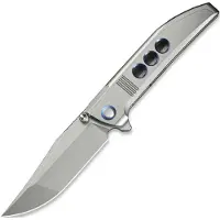We Knife Ezinta WE22041-2 Polished Bead Blasted Böhler M390, Polished Bead Blasted Titanium, pocket knife